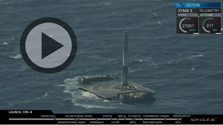 Video-spacex-just-landed-falcon-s-first-stage-for-the-first-time-on-a-drone-ship